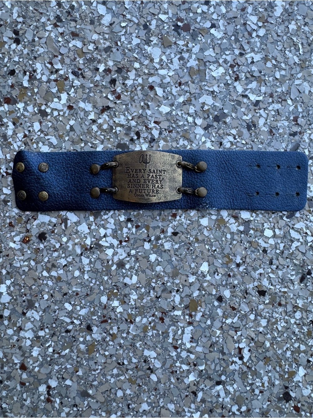 Lenny And Eva Mix & Match Leather Cuff Bracelet And Removable Plate Oscar Wilde